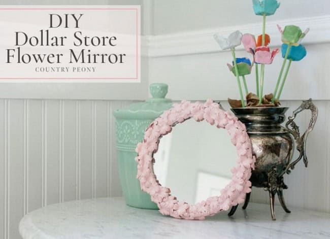 11 DIY Flower Mirror Ideas Image