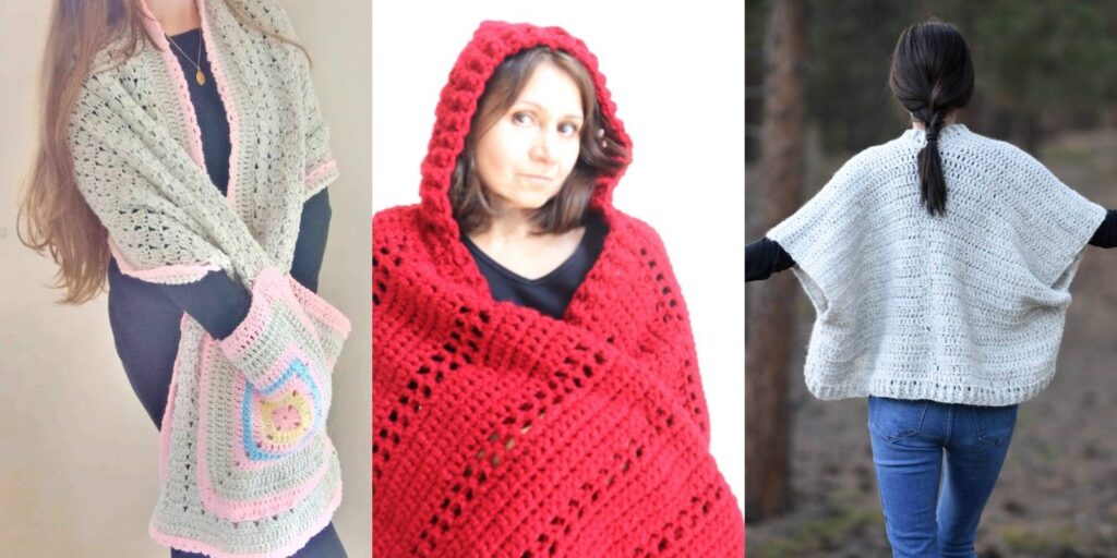34 Crochet Pocket Shawl Patterns
