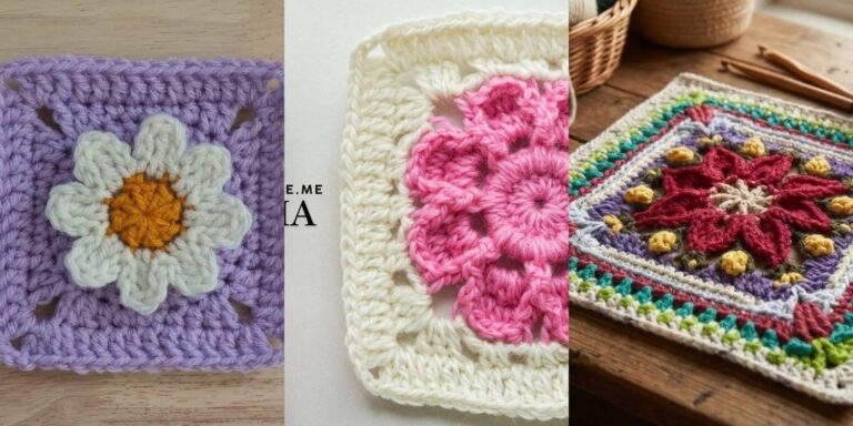 34 Flower Granny Square Crochet Patterns
